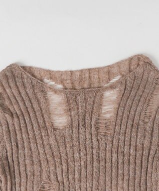 WEGO ダメージショートニット ベージュ