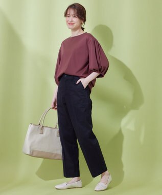 ANY 【ウエストゴム/ストレッチ】スタイリッシュベイカーパンツ ブラック