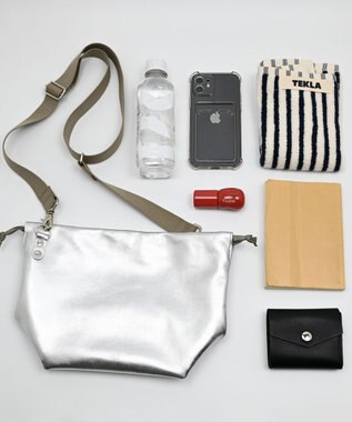 blancle メタリックレザー ドローストリング2wayバッグ SILVER