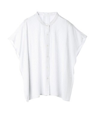 Green Parks 接触冷感　アソート柄ブラウス Stripe White