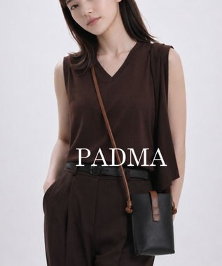 style code 【PADMA/パドマ】ベルトデザイン　シュリンクレザーマルチポシェット ブラック×キャメル
