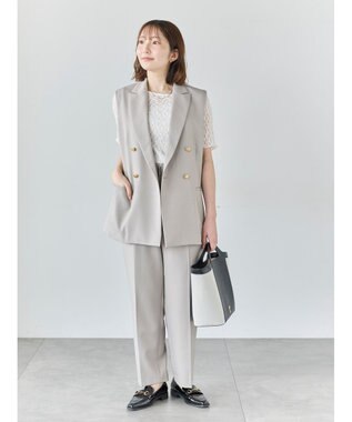 Te chichi フロントZIPリネンライクテーパードパンツ(セットアップ可) Ｓグレー