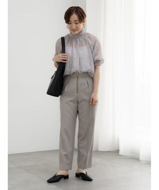 Te chichi フロントZIPリネンライクテーパードパンツ(セットアップ可) Ｓグレー