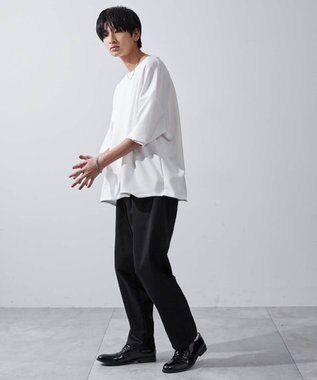 WEGO 【ユニセックス着用ITEM/ウエストゴム/手洗い可】チノイージーワイドパンツ ブラック