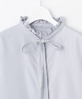 Feroux リボンディテール ブラウス ライトグレー系