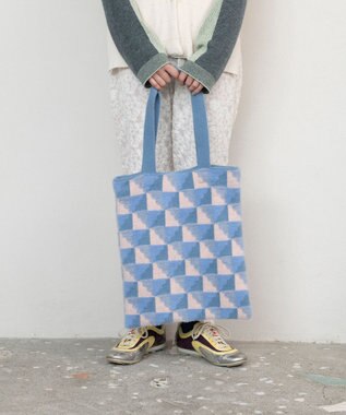 TRICOTE シャギーブロックトート 32BLUE