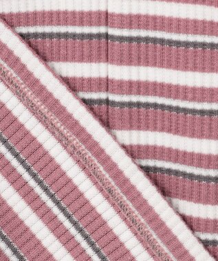 ANY SIS 【前後着用可】マルチボーダー2WAYテレコ カットソー ピンク系