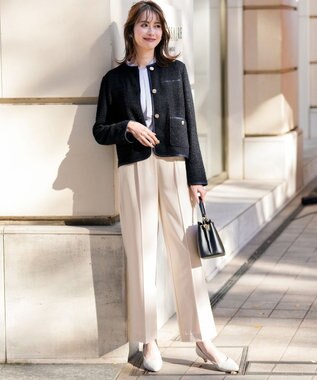 ANY SIS S 【セットアップ対応】セレモニーダブルクロス ワイドパンツ ライトベージュ