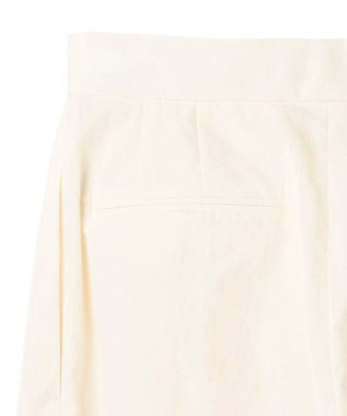BEIGE， 【洗える】CROCUS / カービーシルエットタックパンツ Ecru