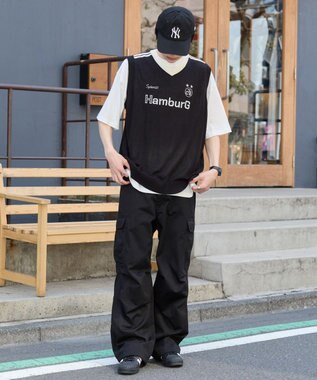 WEGO 【２点SET】アンサンブルゲームロゴニットベスト ブラック