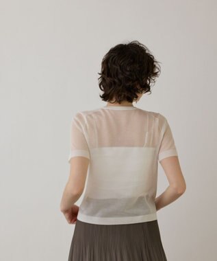 GRACE CONTINENTAL ブライトシアーニットトップ ホワイト