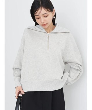 earth music&ecology ハーフＺＩＰスウェット Light Gray Mixture