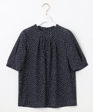 ANY SIS 【美人百花6月号掲載】シアーストライプ ブラウス ネイビードット