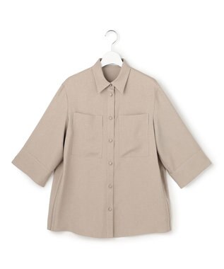ICB 【WEB＆一部店舗限定】SerikaWorsted シャツブラウス ベージュカーキ