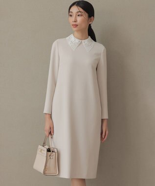 組曲 【KUMIKYOKU NAVY】コンフォータブルドレープ レース襟ワンピース