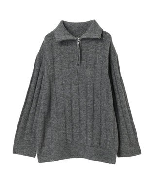 Green Parks ・Ｐｅｔｉｔ　Ｆｌｅｕｒ　ハーフＺＩＰニット Charcoal Gray
