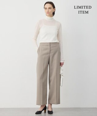 ICB 【WEB限定】 コットンレーシージャガード ハイネックカットソー オフホワイト