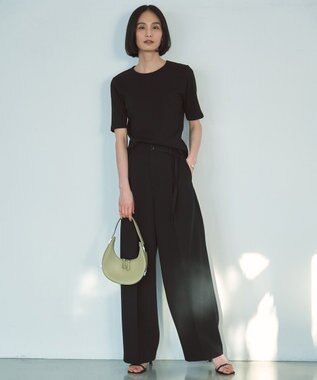 UNFILO テレコ ハーフスリーブTシャツ ブラック