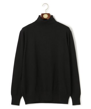 J.PRESS MEN 品よく暖かで首元からスマートに【ストレッチ / イージーケア】【FLEX YARN】タートルネック ニット ブラック系