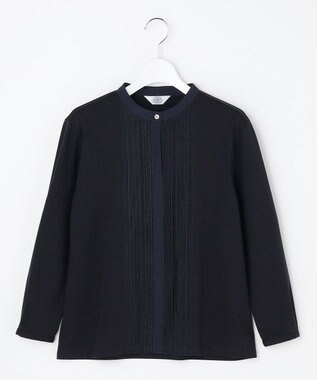 J.PRESS LADIES S レースコンビ ボウタイ カットソー ネイビー系