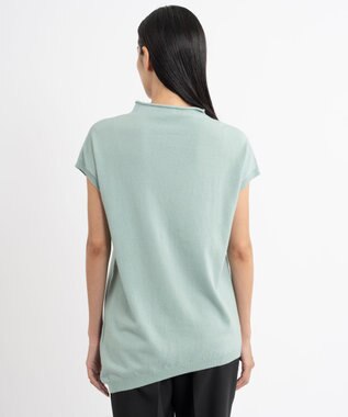 23区 L 【エステータ】マーセライズドウールカシミヤ アシンメトリー ニット グリーン系