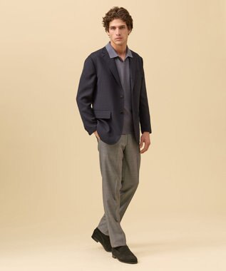 J.PRESS MEN 【SHACKET】ブラックウォッチ サマーダブルフェイス ジャケット ネイビー系