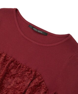 YECCA VECCA バルーンヘムドッキングニット Red