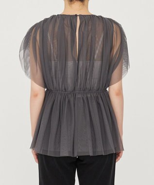 uncrave 【洗濯機洗い可】カクテル チュール ブラウス（uncrave STANDARD） スレート