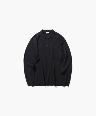 ATON WOOL WASHI | ポロセーター - UNISEX BLACK