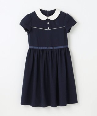組曲 KIDS 【150-160㎝】サッカーストライプ ワンピース ネイビー
