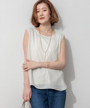 23区 L シフォンコンビ ジョーゼット ブラウス