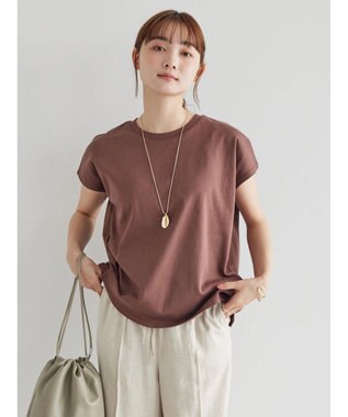 AMERICAN HOLIC キレイＣｏｔｔｏｎフレンチスリーブカットプルオーバー Brown