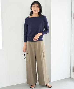 UNFILO マイビューティニット スクエアネック ネイビー