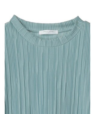 Green Parks プリーツ５分袖プルオーバー Sax