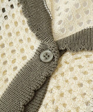 CRAFT STANDARD BOUTIQUE クロシェバイカラーニットプルオーバー Ivory