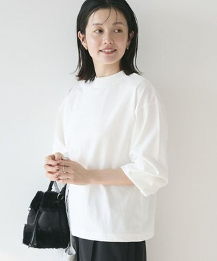 CRAFT STANDARD BOUTIQUE モックネックリングドット長袖プルオーバー White