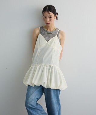 Green Parks 裾バルーンキャミワンピース White
