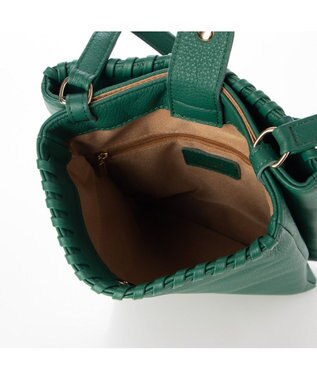 UNBILLION perche 牛革ソフト3層かがり2wayショルダーバッグ グリーン