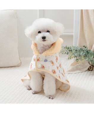 PET PARADISE ディズニー くまのプーさん ふわりとキルト ポンチョ 小型犬 ホワイト×イエロー