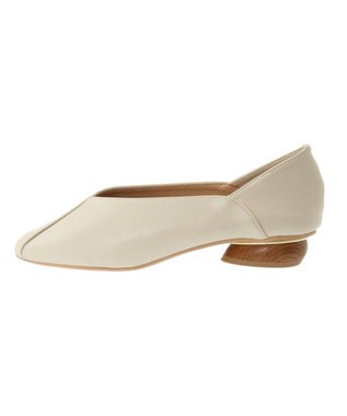 Green Parks ・ｍｉｎｉａ　ウッドヒールパンプス Ivory