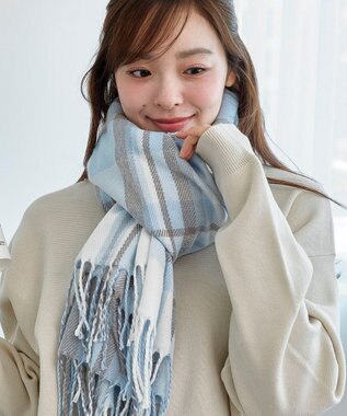 WEGO 【マフラー】大判ストール サックス