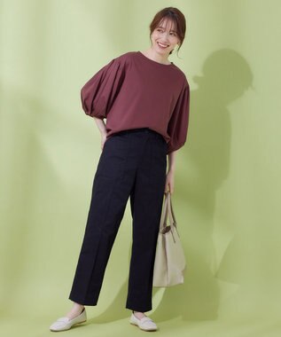 ANY 【ウエストゴム/ストレッチ】スタイリッシュベイカーパンツ ブラック