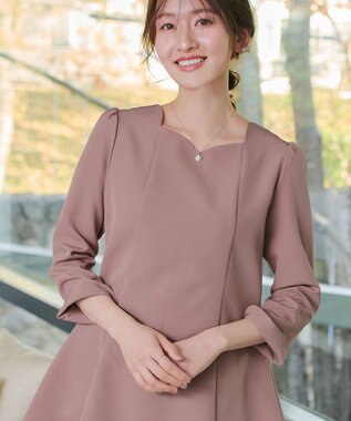 Tiaclasse スカラップ襟チュニック ピンク