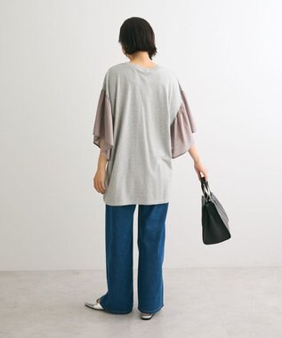 Green Parks ドッキングフレアスリーブロゴチュニック Gray Mixture