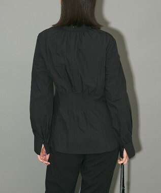 Green Parks リボンデザインハイネックブラウス Black