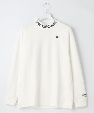 PW CIRCULUS 【MEN】【ストレッチ/軽量】バックロゴ 長袖 モックネック シャツ ホワイト系