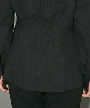 Green Parks リボンデザインハイネックブラウス Black