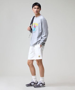 J.PRESS MEN 【AaronChang】【UNISEX】プリントロングスリーブ Tシャツ ライトグレー系