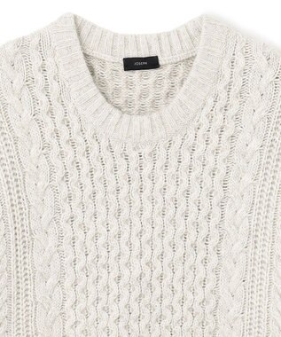 JOSEPH HOMME ヴィスコースメランジケーブル  クルーネック ホワイト系