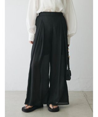 Green Parks AnriettMusee シアータックワイドパンツ Black